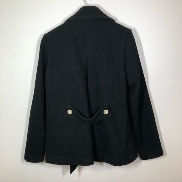 Gap Black Wool Classic Pea Coat Size Medium Tall - Picture 7 of 7
